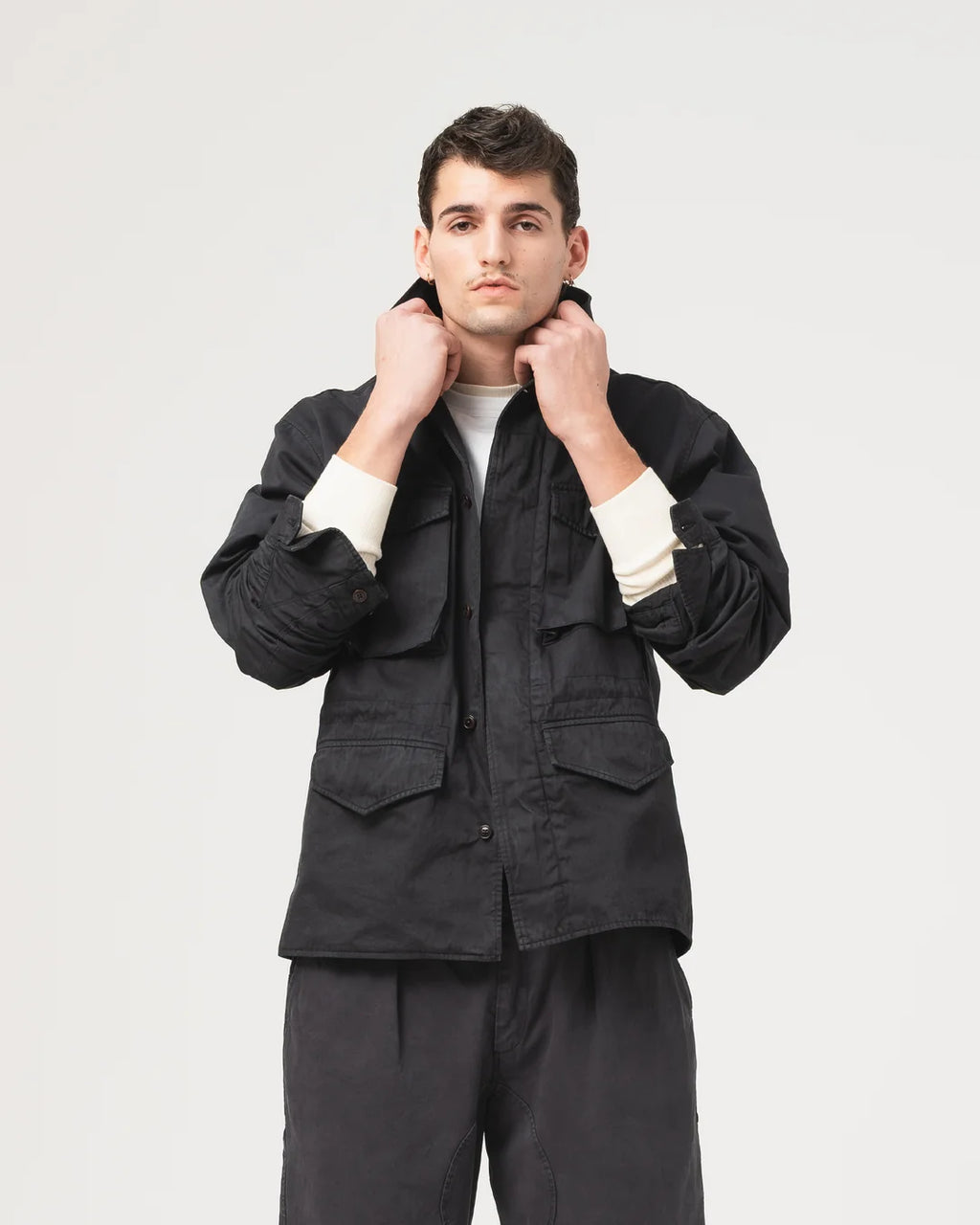 Jungle jacket – Gabardine satin asphalt
