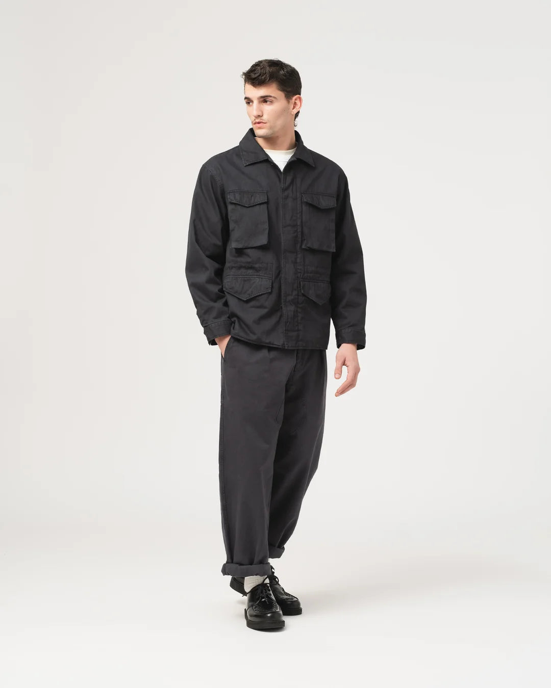 Jungle jacket – Gabardine satin asphalt