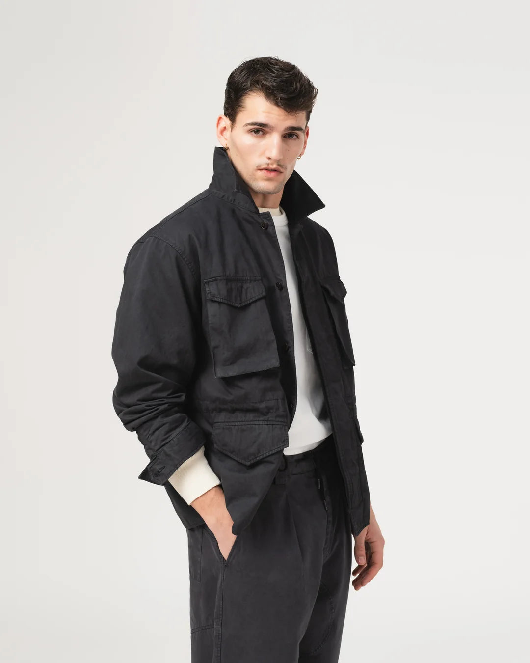 Jungle jacket – Gabardine satin asphalt