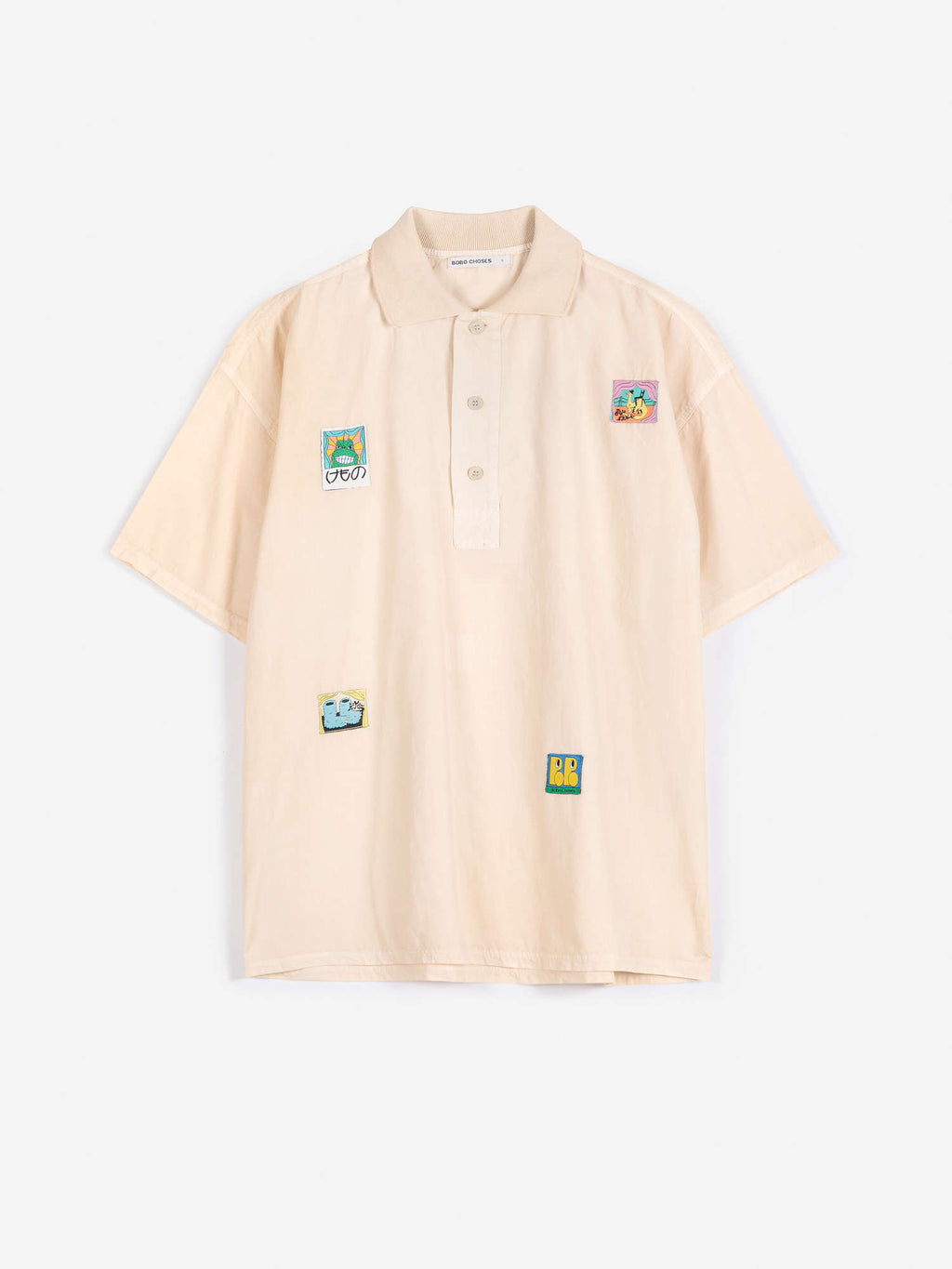 Bobo Labelled oversized poplin polo shirt