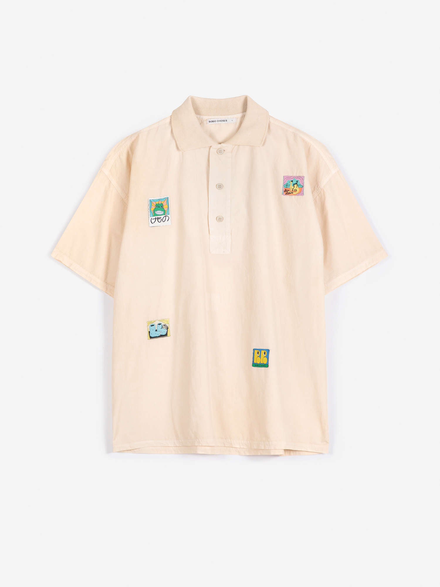 Bobo Labelled oversized poplin polo shirt