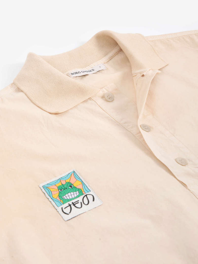 Bobo Labelled oversized poplin polo shirt